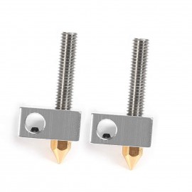 2Pcs/Set 0.4mm Brass Nozzle Extruder Print Head + Heater Block Hotend + 1.75mm Throat Tubes Pipes for Anet A8 A6 Ender 3 3D Printer Accessories