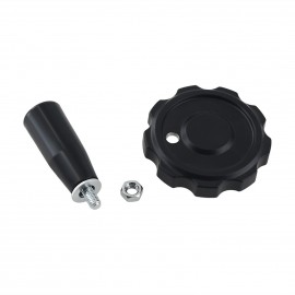 3D Printer Parts Black Aluminum Alloy Hand Wheel 62mm Diameter with Bakelite Handle Machine Tool for T8 Lead Screw