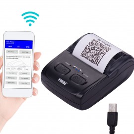 Portable 58mm Thermal Receipt Printer Handheld Barcode Printer USB BT Connection Wireless Support ESC/POS Command Compatible with Windows Linux Android IOS for Supermarket Store Restaurant