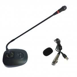 USB Computer Microphone Desktop Wired Microphone Cardioid Condenser Mic Adjustable Neck Plug & Play for PC Laptop Office Meeting Conference Recording Chatting Live Streaming Gaming