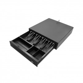 Heavy Duty Cash Drawer Four-Grid Three-Gear POS Cash Register Drawers Cashbox  with Money Tray and Lock RJ11 Interface Smart POS System